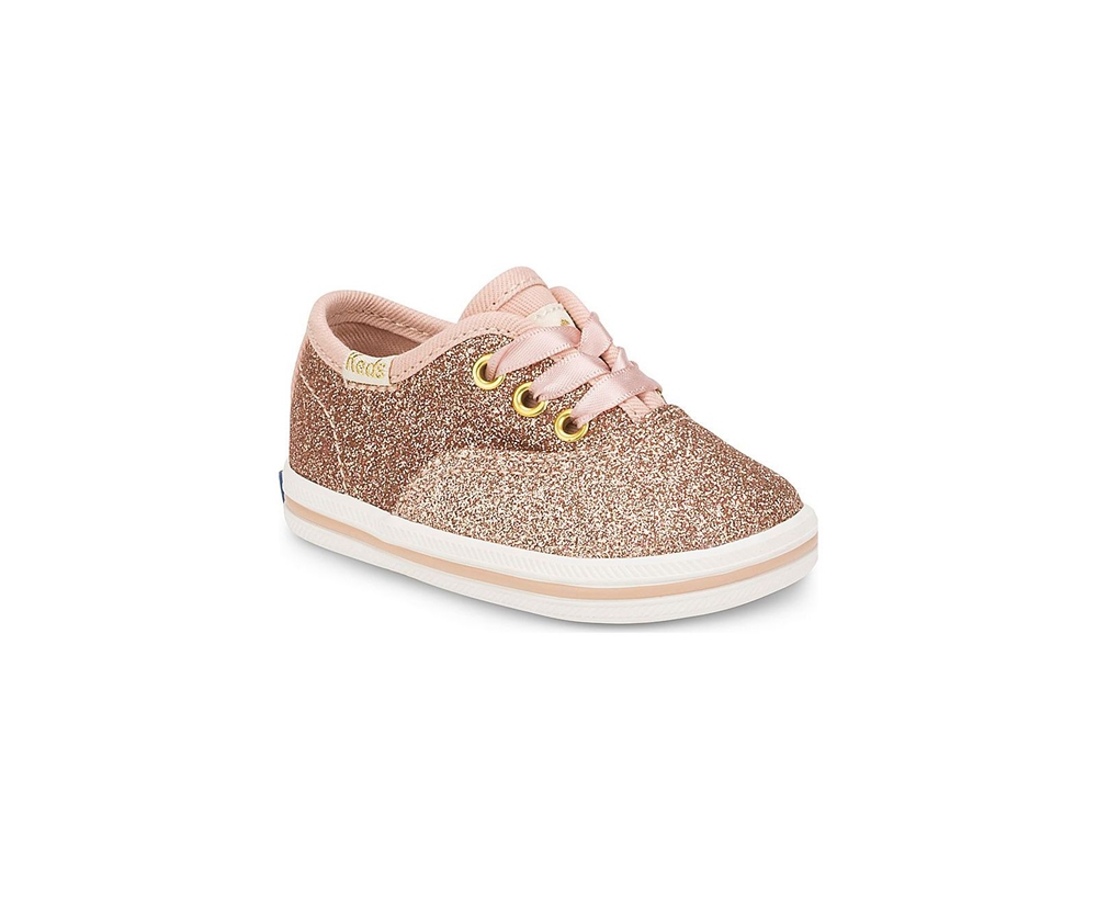 Kids Keds Sneakers - Kate Spade new york Champion Glitter Crib - Rose Gold - 3194-HNUEK